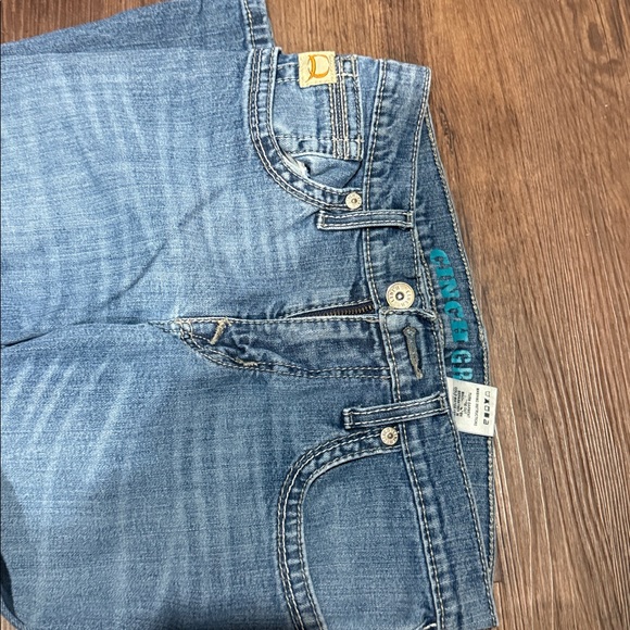 Blue Denim Cinch Jeans - Picture 2 of 3